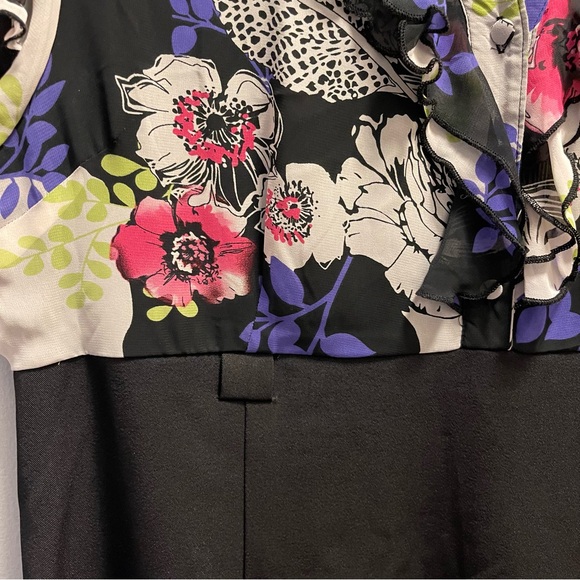 Black Dress with Floral Top - Picture 6 of 12